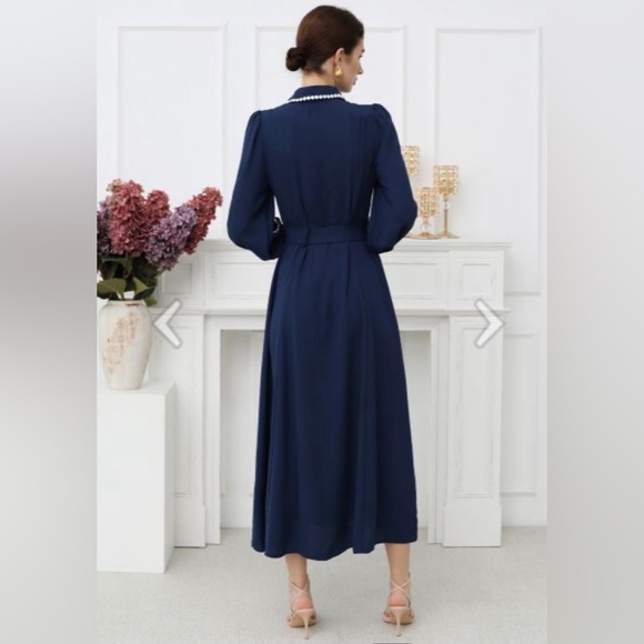 NWT Chicwish Crochet Stripe Maxi Dress - Picture 2 of 5